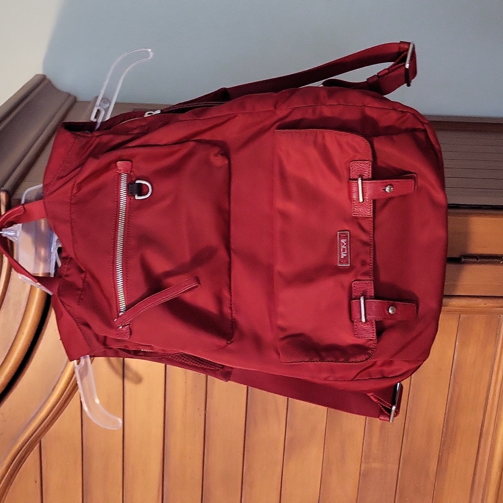 TUMI Red Nylon unisex backpack